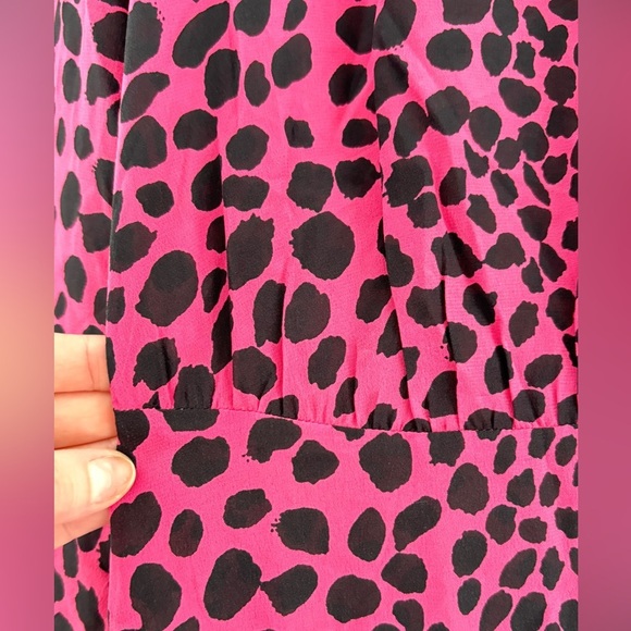 Rixo Kyla Dress Size Medium Silk Leopard Print Pink Cocktail Dress Mini - Picture 5 of 13